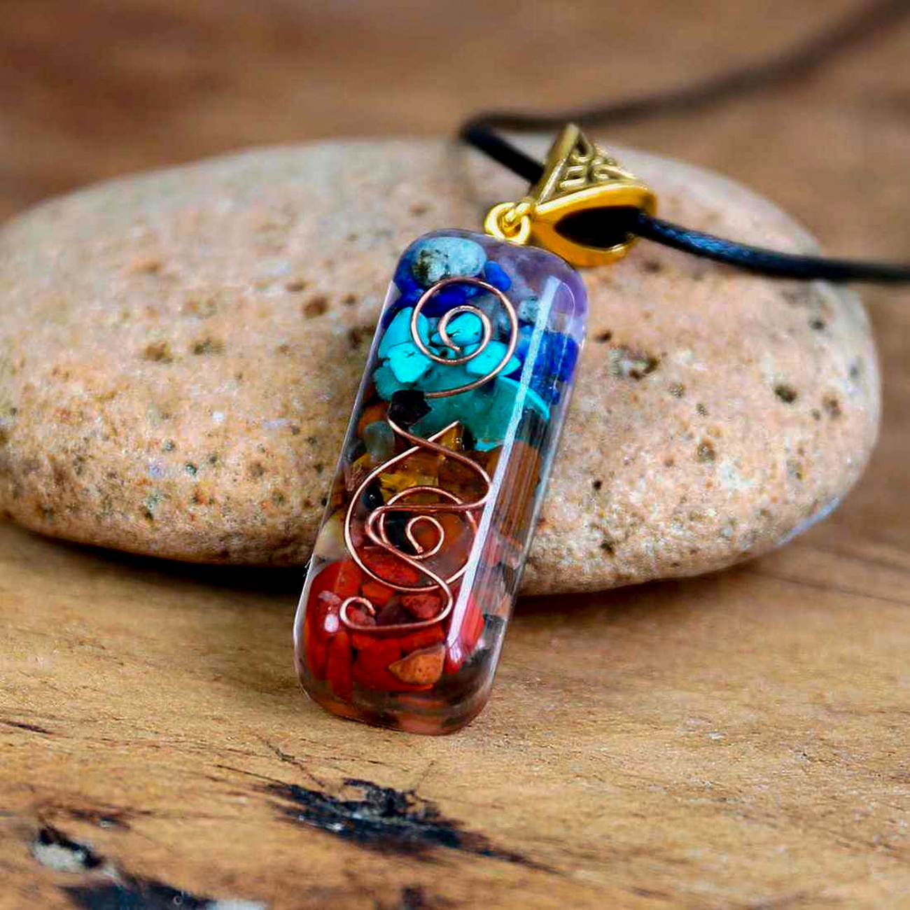 Collar Orgonita Prana 7 Chakras + Estuche